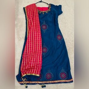 Blue and Pink Indian Dress